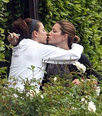 Alyssa Milano And Jessica Biel Share An Intimate Moment. Thanks To Shawn W.