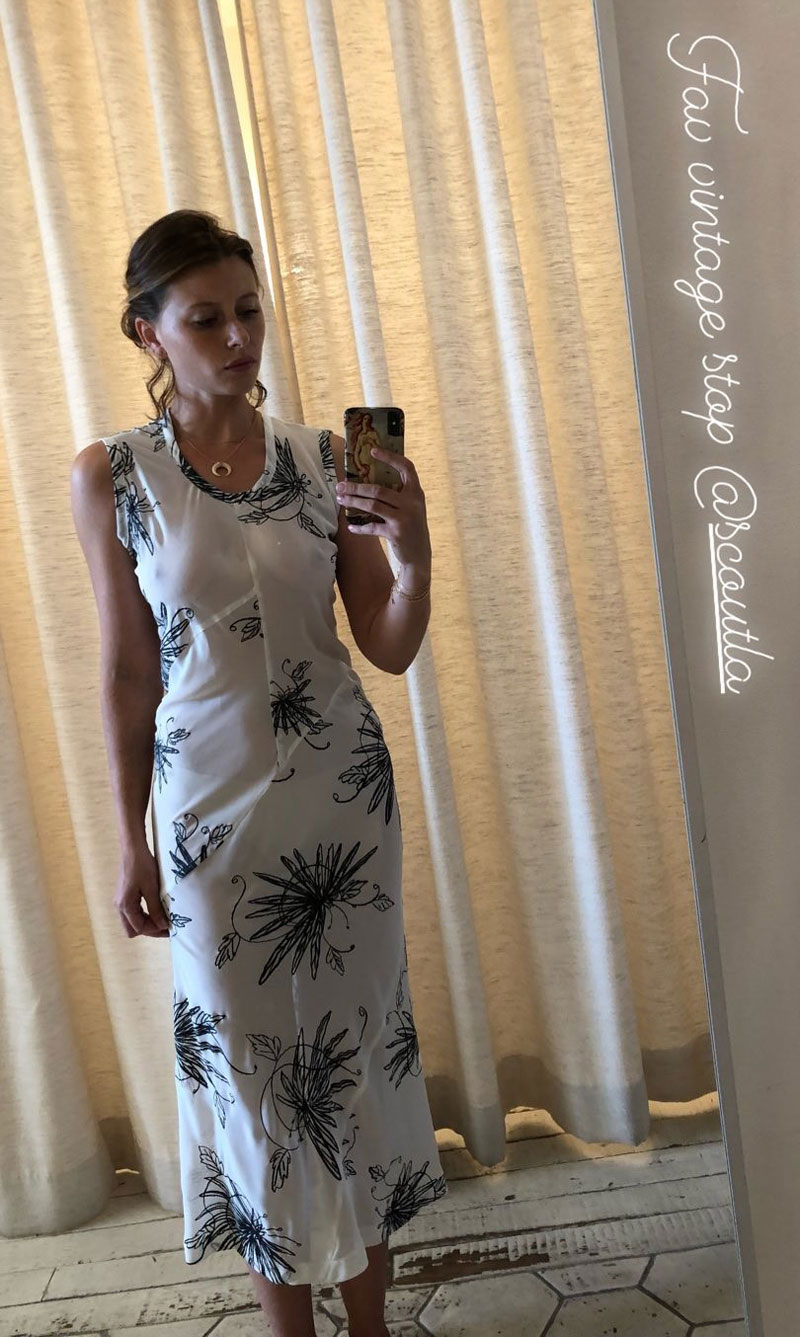 Aly Michalka Breasts in Slightly See Through Silk Dress