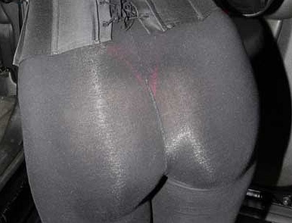 Amber Rose Pink Thong In See Through Pants