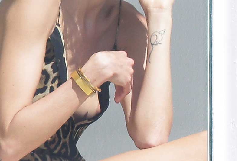 Anja Rubik Nip Slip on a Balcony