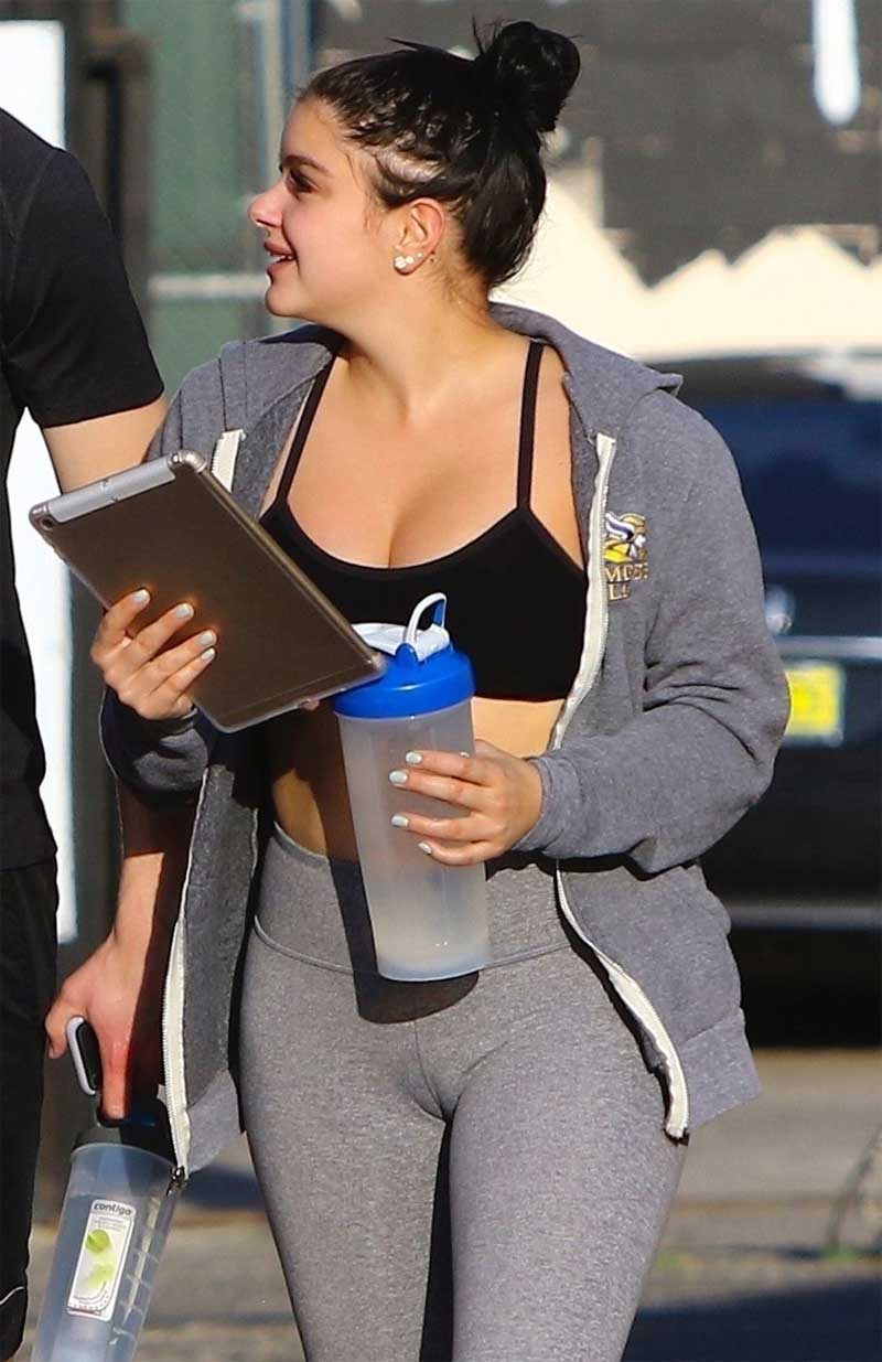 Ariel Winter Cameltoe in Workout Gear