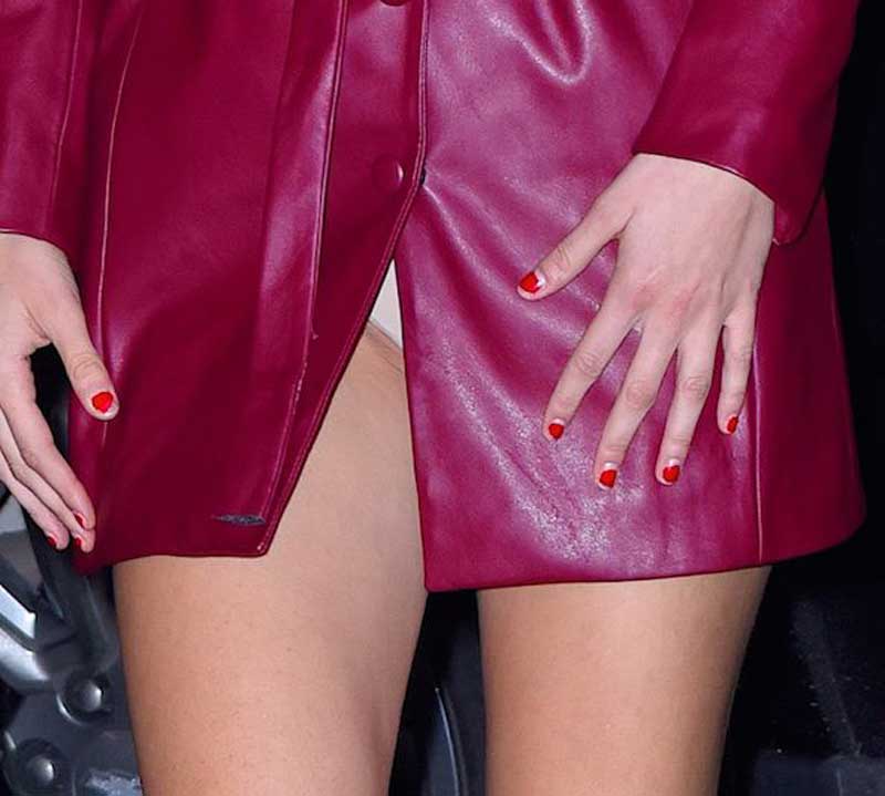 Bella Hadid Little White Panty Peek