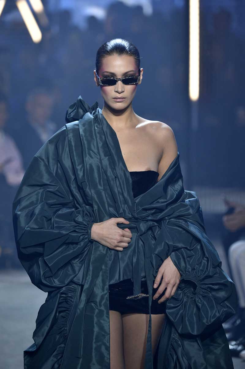 Bella Hadid Areola Slip on the Runway