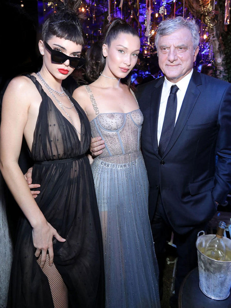 Bella Hadid & Kendall Jenner Braless in See Through Dresses