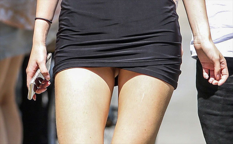 Bella Thorne Slight Upskirt in Montreal