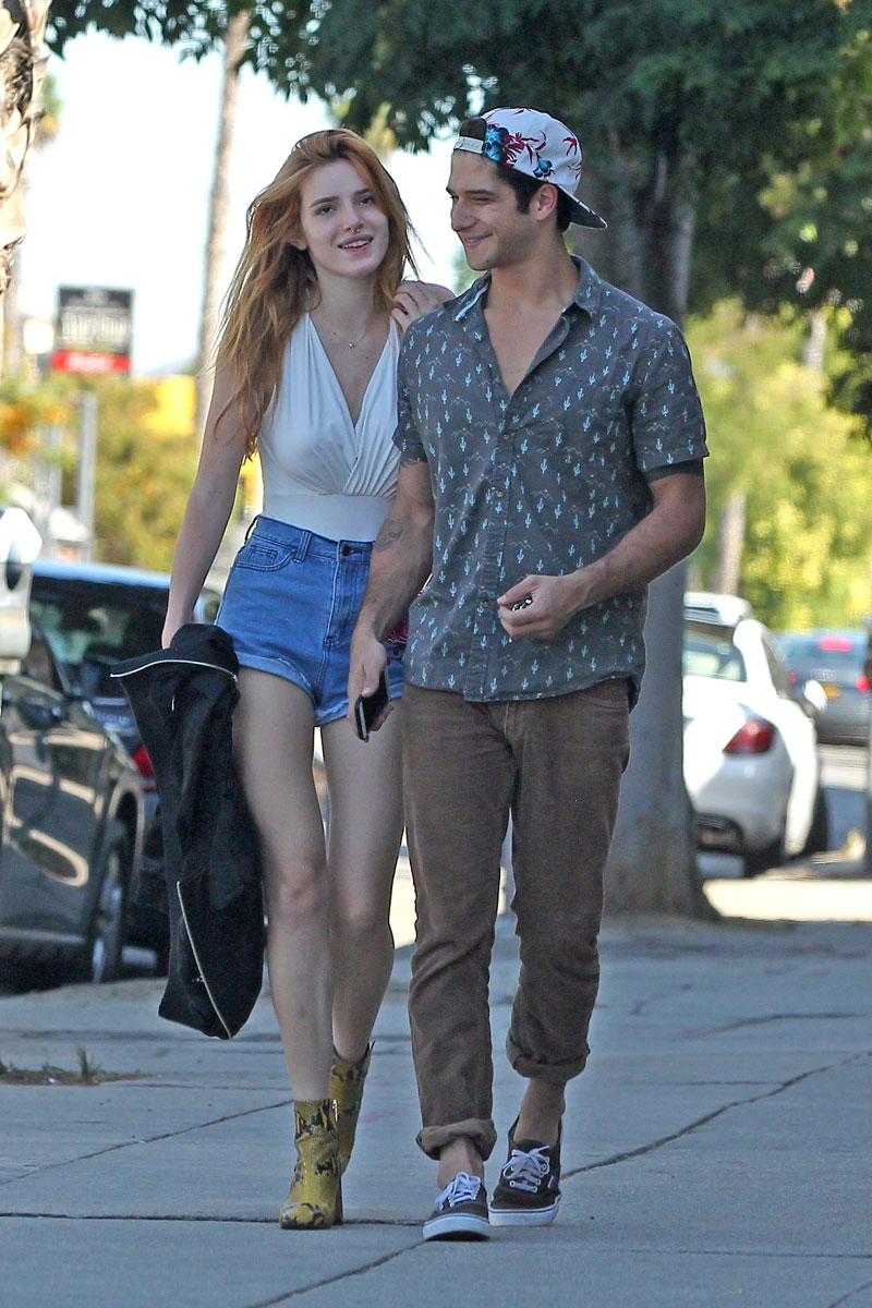 Bella Thorne Puffy Nipples While Out for a Walk