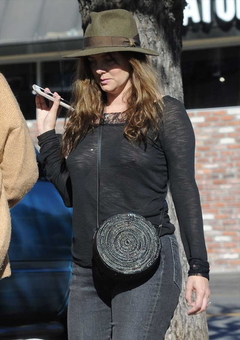 Bijou Phillips with No Bra in See Through Top