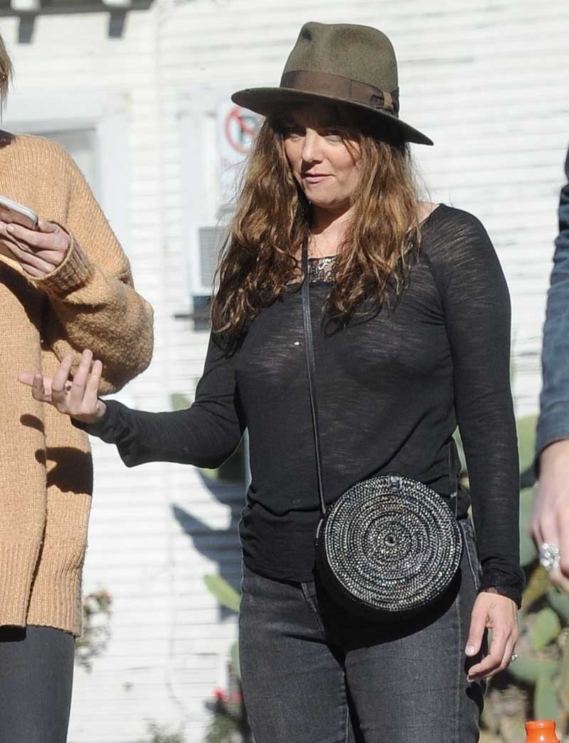 Bijou Phillips with No Bra in See Through Top