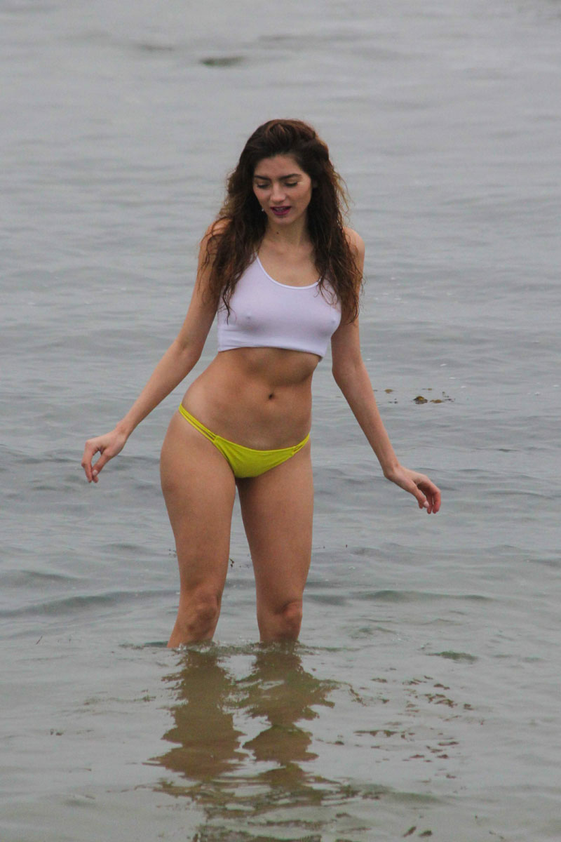 Blanca Blanco in Wet White T-Shirt