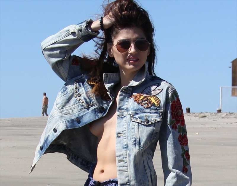 Blanca Blanco Nip Slip Out at the Beach