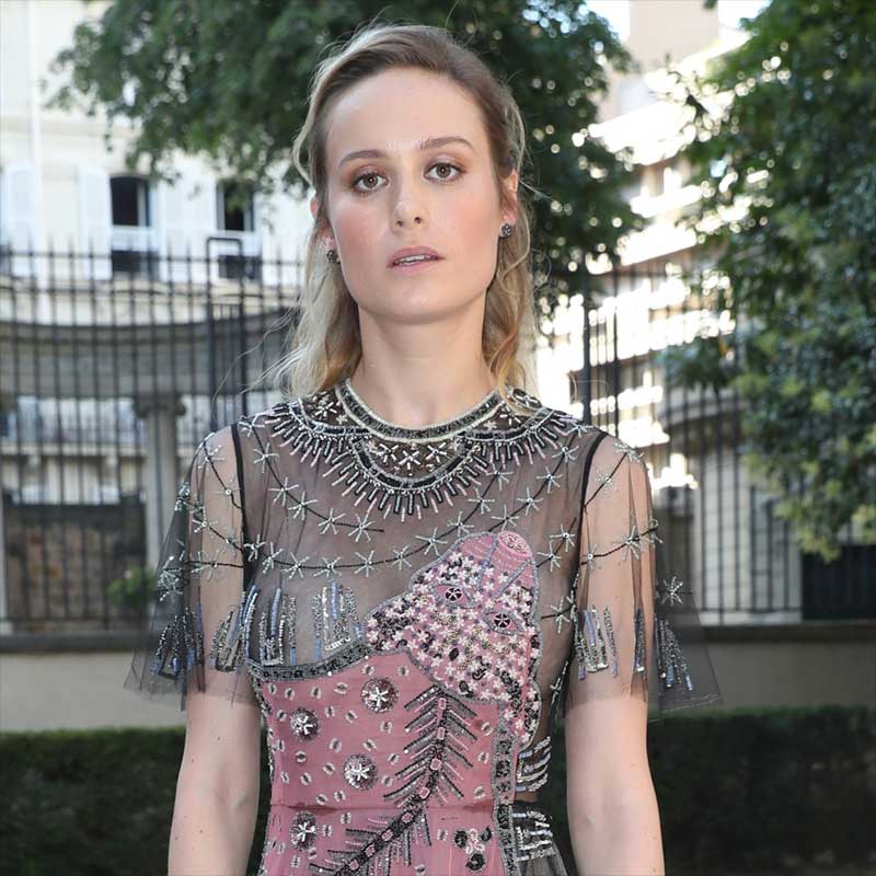 Brie Larson Nipple Slip Peek in See Through Lace Dress