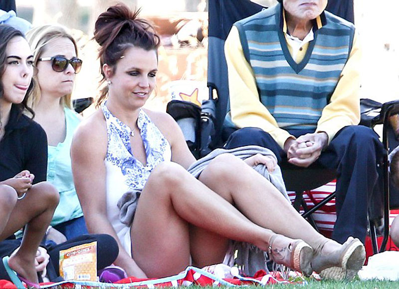 Britney Spears White Pantie Upskirt