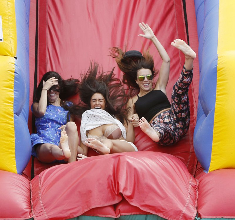 Casey Bachelor Loses Her Top and Flashes Her Bra