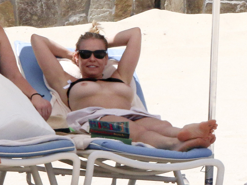 Chelsea Handler Topless Sunbathing on a Beach