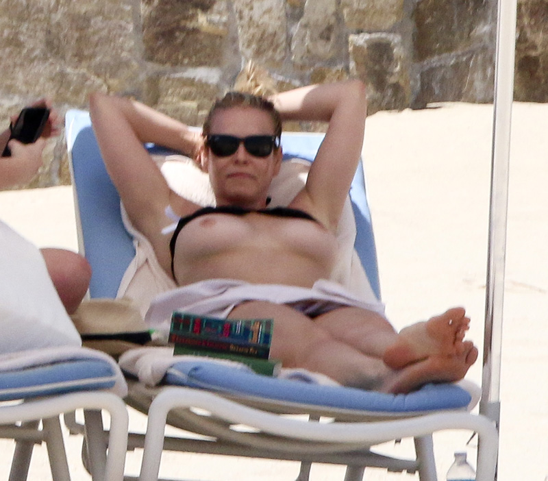 Chelsea Handler Topless Sunbathing on a Beach