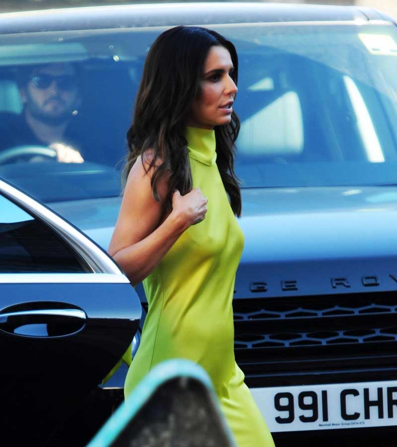 Cheryl Tweedy Braless Pokies in Tight Yellow Dress
