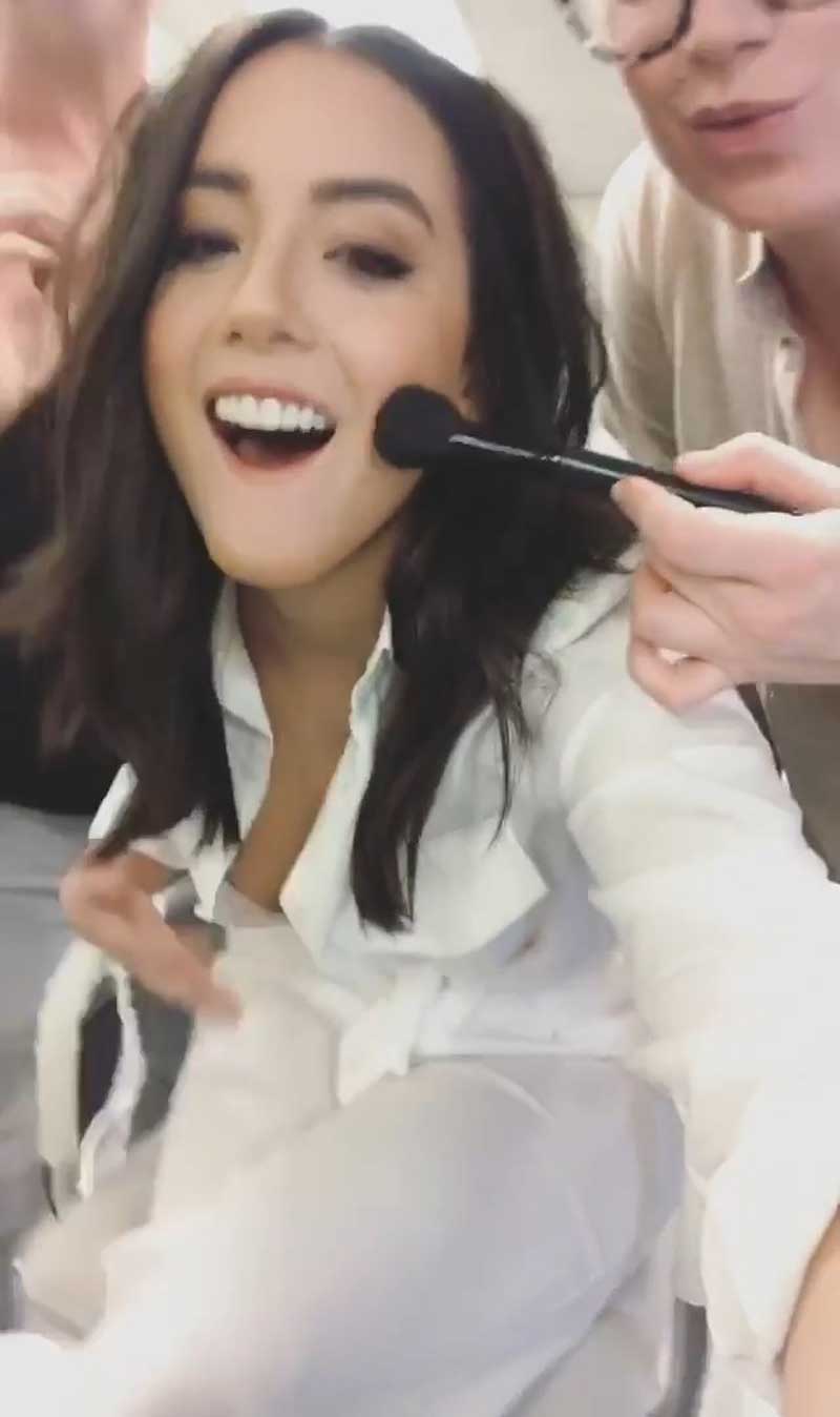 Chloe Bennet Accidental Nip Slip on Instagram Video