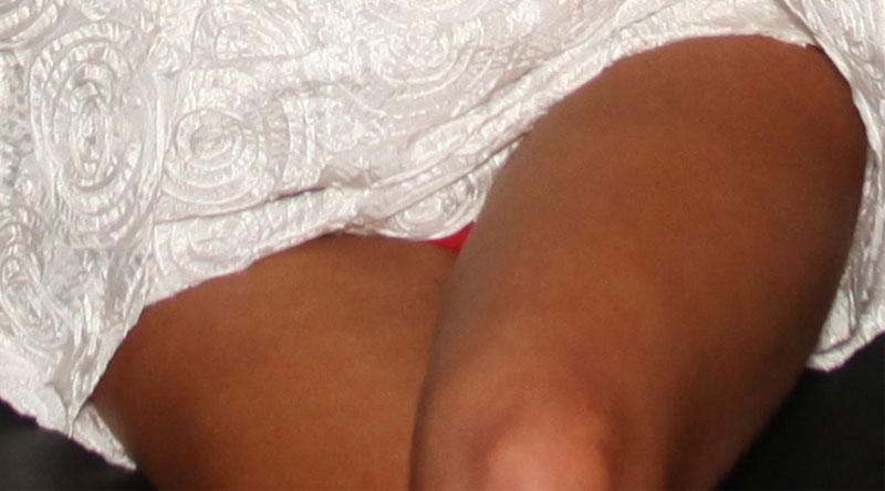 Tiny Pantie Peek of Red on Courtney Stodden
