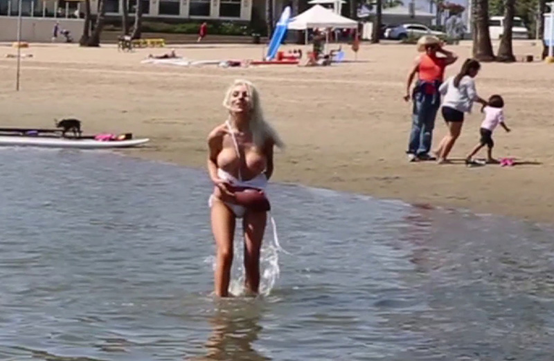 Courtney Stodden Caught Topless at the Beach