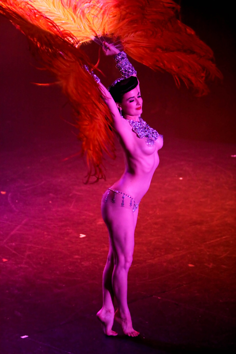 Dita Von Tesse Pasties on Stage for her Burlesque Show