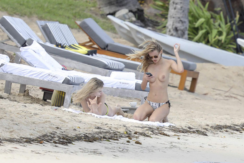 Edita Vilkeviciute Caught Topless on the Beach