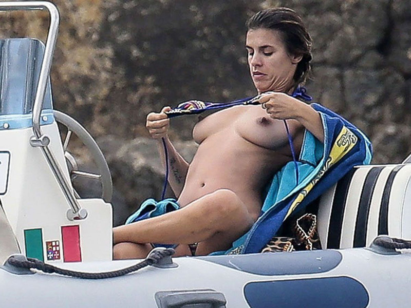 Elisabetta Canalis Topless Sunbathing on a Yacht - Taxi ...