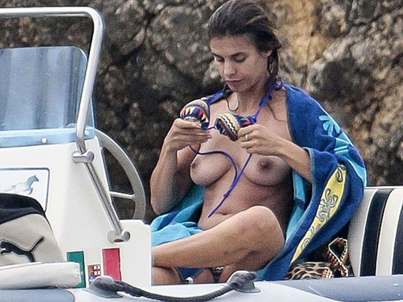 Elisabetta Canalis Topless Sunbathing on a Yacht