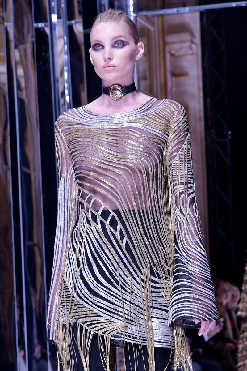 Elsa Hosk on the Runway in a See Through Dress