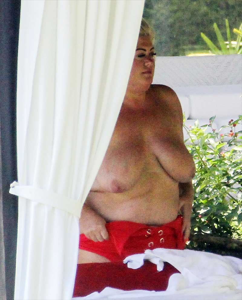 Gemma Collins Topless on Vacation