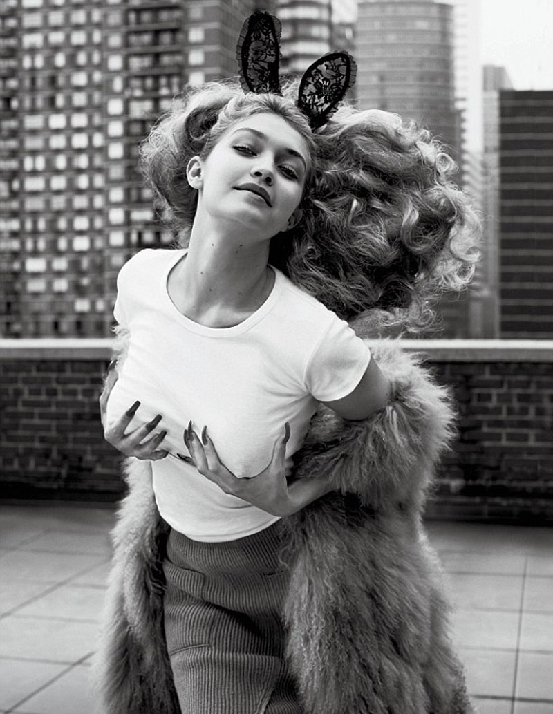 Gigi Hadid’s Rock Hard Pokies in B&W