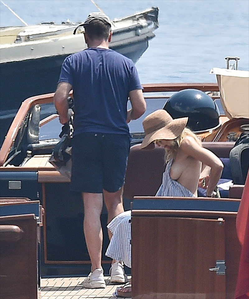 Gillian Anderson Nip Slip While Swimming in a Bikini