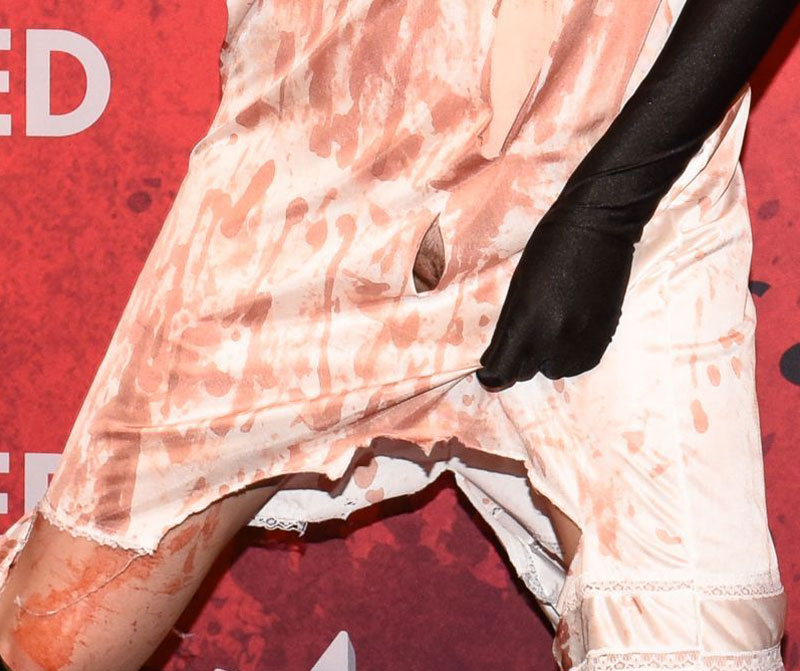 Ireland Baldwin Peek a Boo Pussy in Ripped Shirt