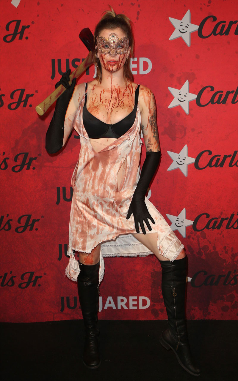 Ireland Baldwin Peek a Boo Pussy in Ripped Shirt