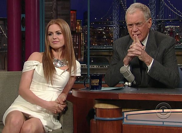 Isla Fisher Pantyhose Upskirt On THE LATE SHOW