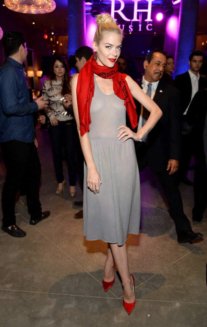 Jaime King in Slightly See Thru Dress
