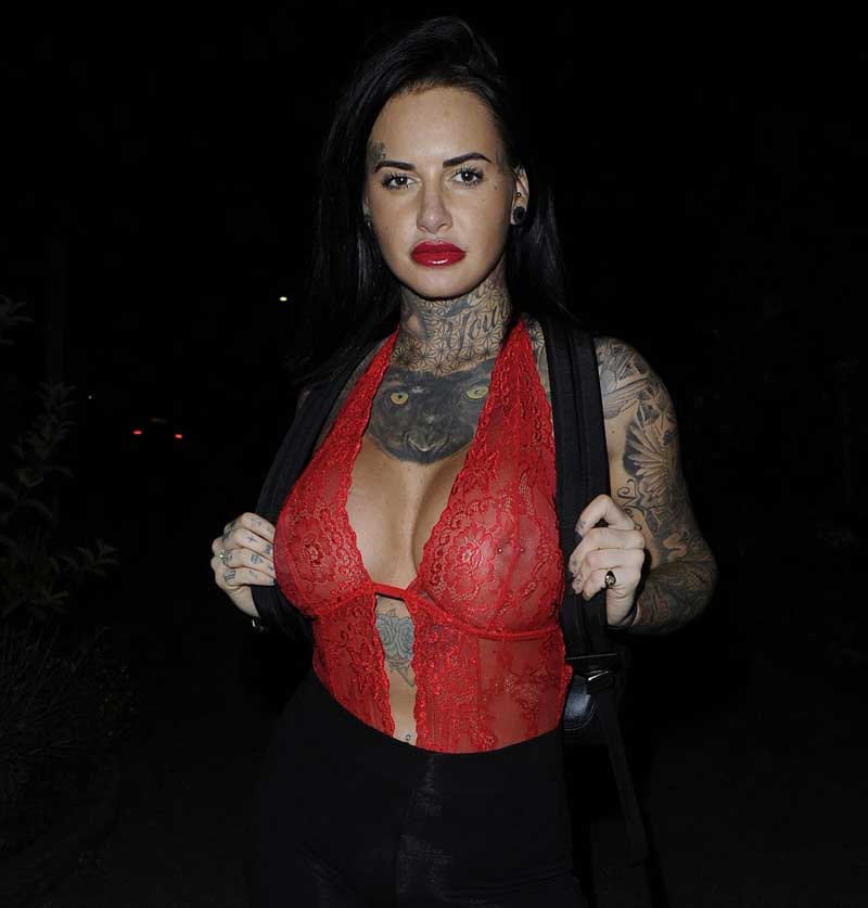 Jemma Lucy Nipples in See Through Red One Piece
