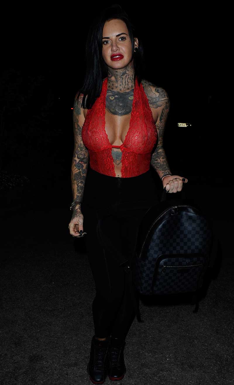 Jemma Lucy Nipples in See Through Red One Piece