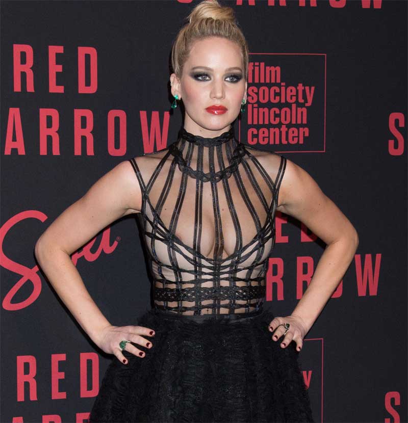 Jennifer Lawrence Areola Peek on the Red Carpet