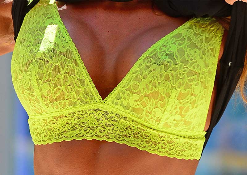 Jennifer Nicole Slight Nips Peek in Lacey Bra