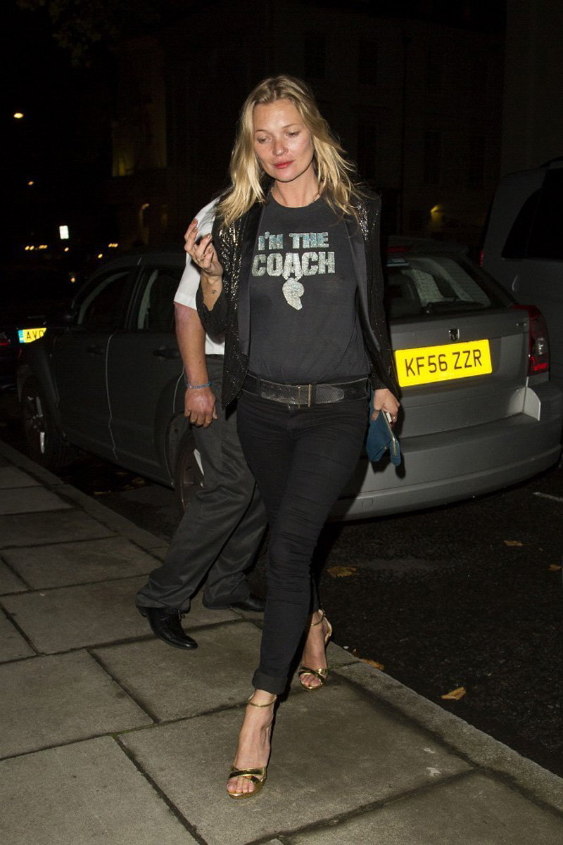 Kate Moss Braless Leaving a Peep Show