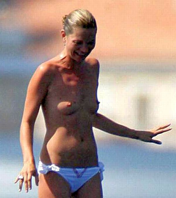 Kate Moss Topless Boat Side Smiles