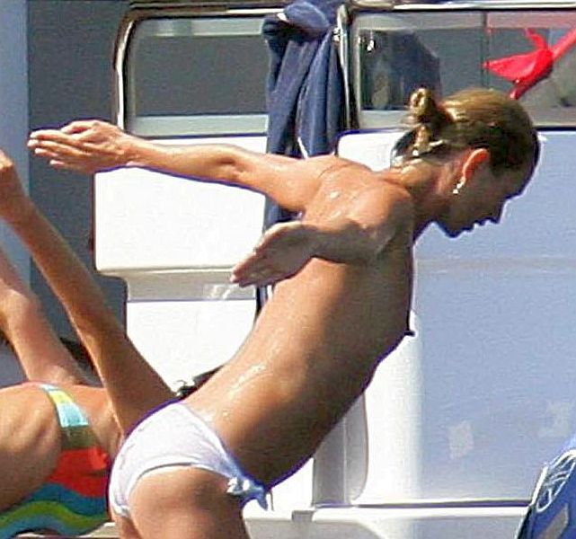 Kate Moss Topless Boat Side Smiles