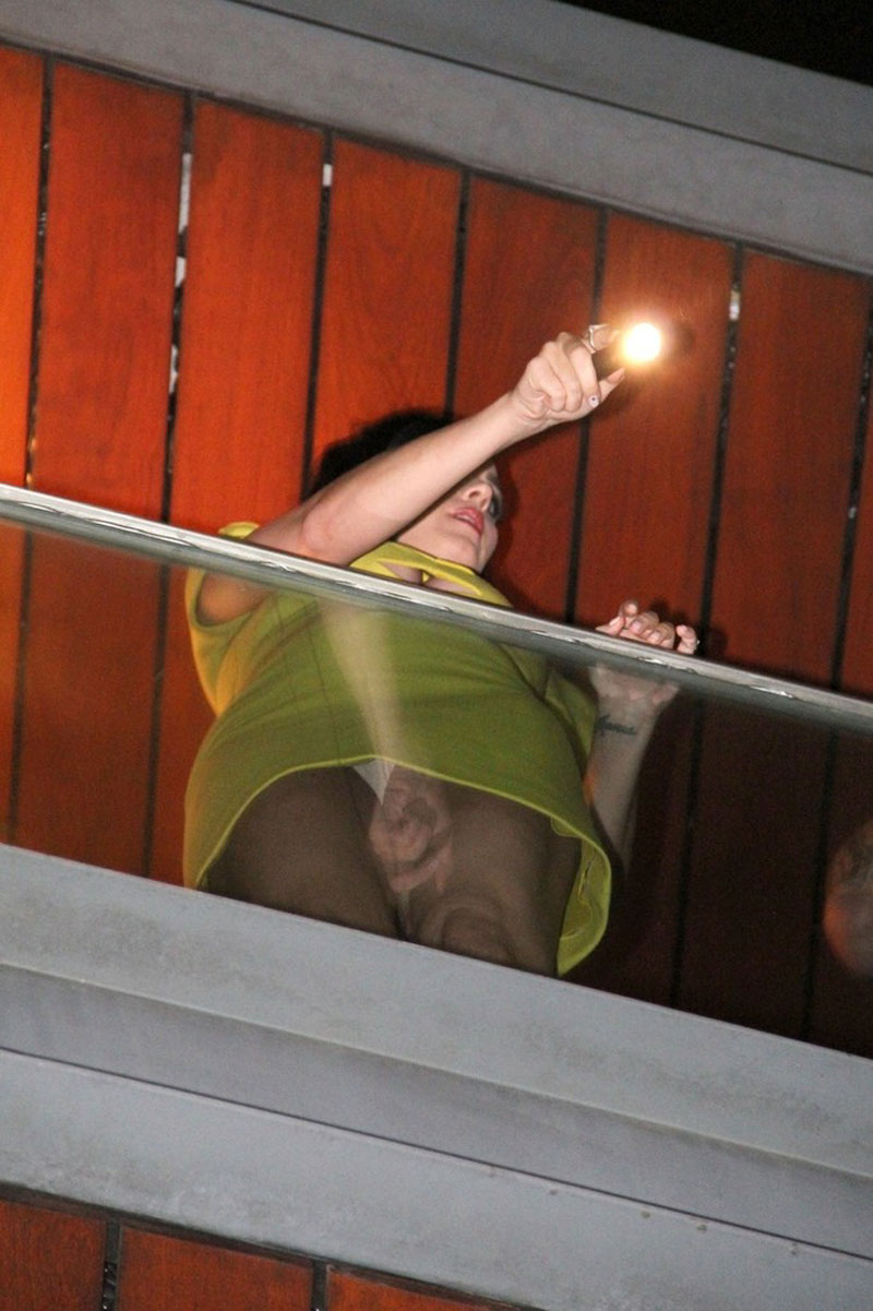 Katy Perry Upskirt & Cleavage on the Balcony