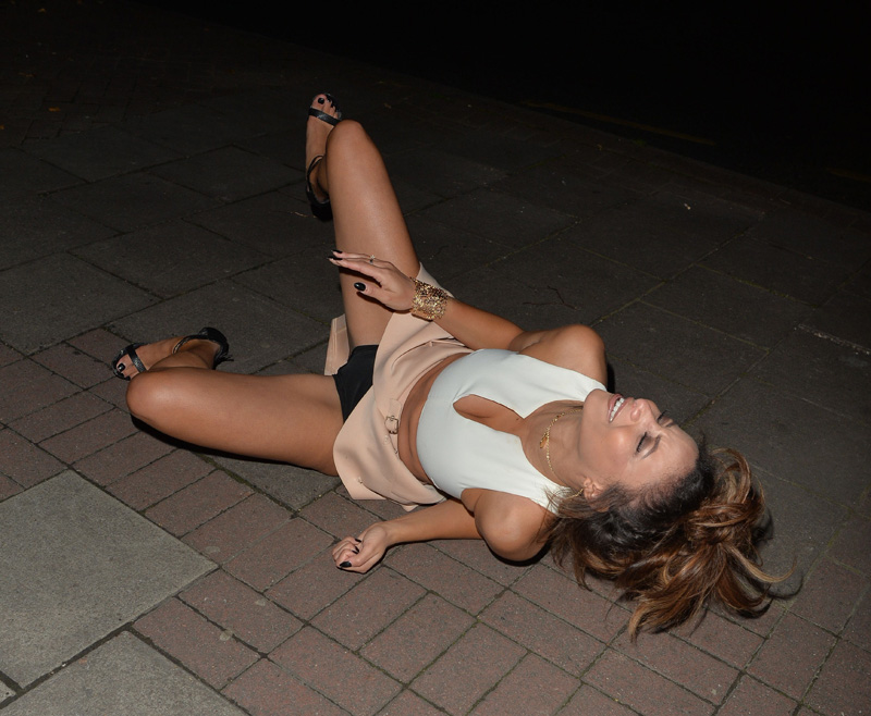 Kayleigh Morris Black Pantie Upskirt on the Street