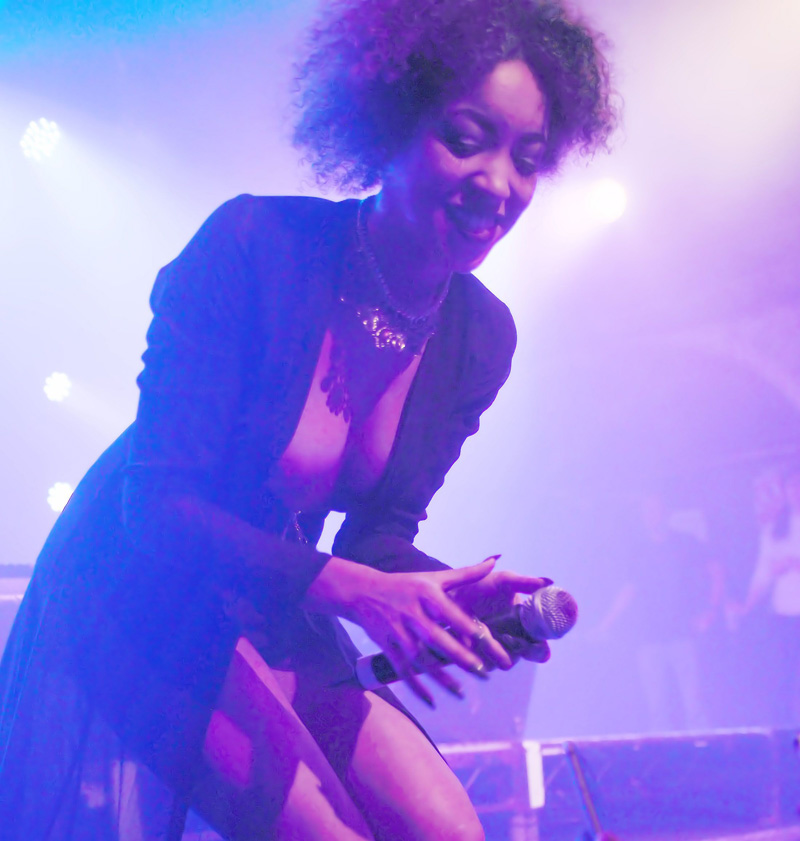 Kiera Weathers Boobs Pop Out While Up on Stage