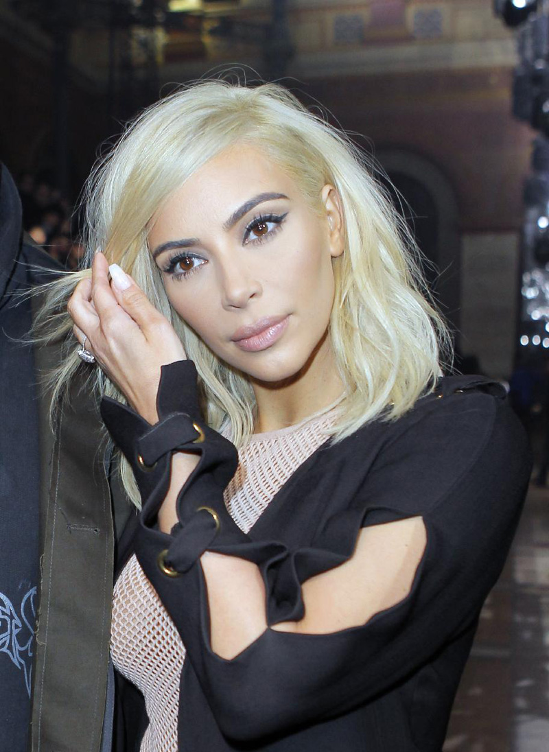 Kim Kardashian Went Blonde but Still Shows Off Her Boobs