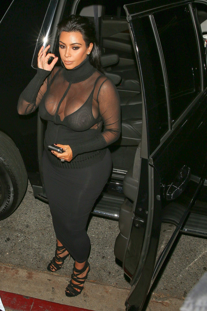 Kim Kardashian Pregnant See Through Boobs.