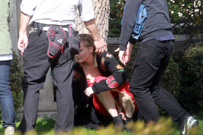 Kirsten Dunst Black Pantie Upskirt on Photoshoot