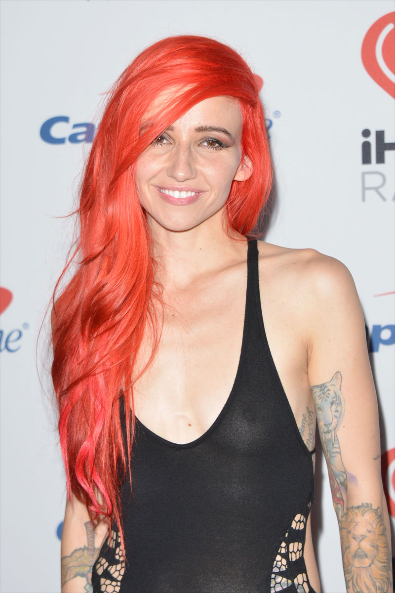 Lights Caught Braless in See Through Black Dress