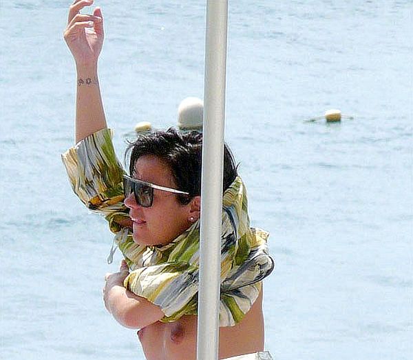 Lily Allen Topless Beach Side